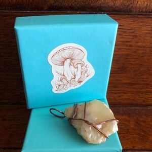 Wire Wrapped Stone Pendant/Chain Included